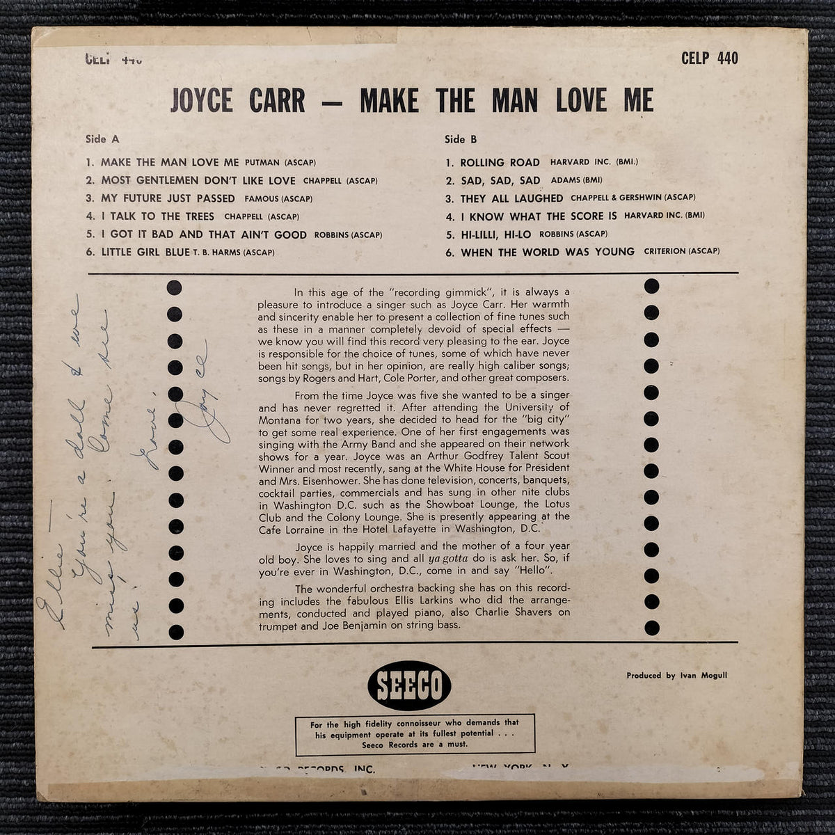 JOYCE CARR Record: MAKE THE MAN LOVE ME