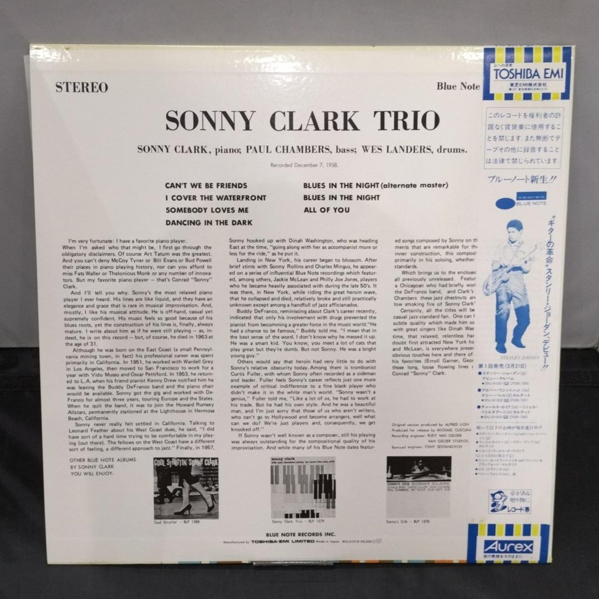 BLUE NOTE RECORDS Record: Sony Clark Trio VOL.3