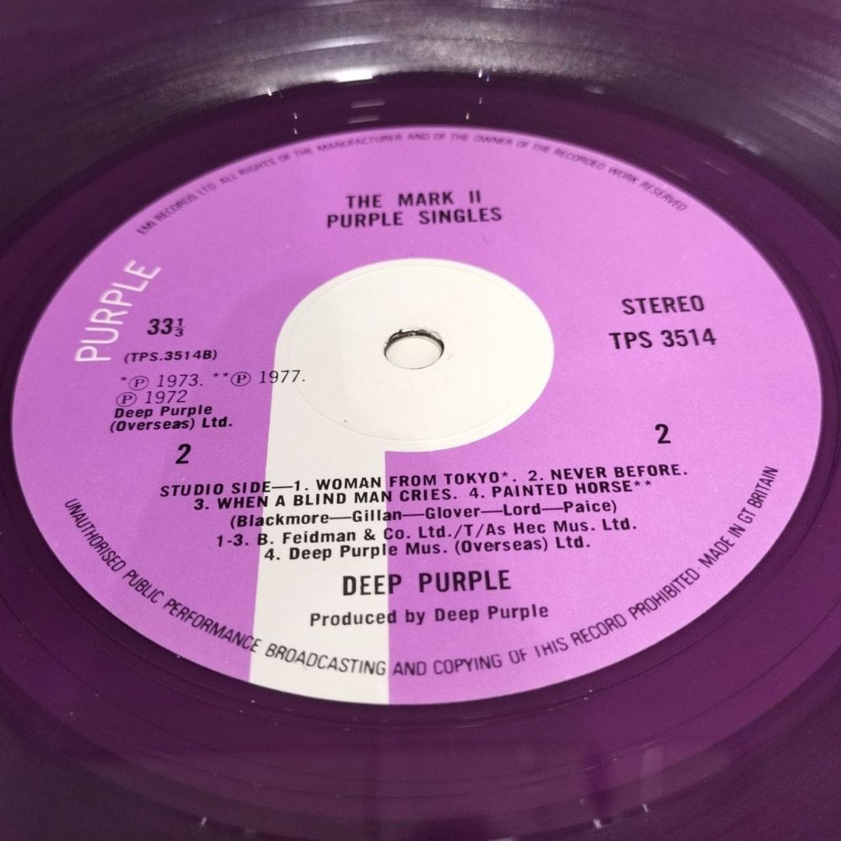 EMI LP Record THE MARK 2 PURPLE SINGLE