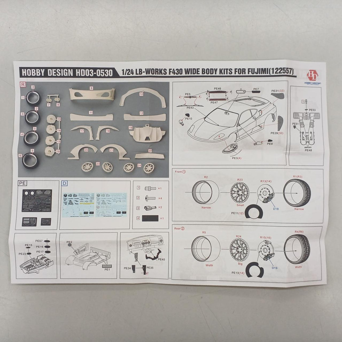 Hobby Design Resin Kit LB WORKS FERRARI 430 WIDE BODY - Banzai Thrifting | BanzaiHobby