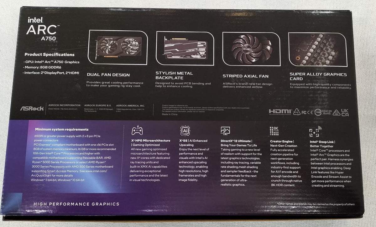 ASROCK PCI-EXPRESS Bus Compatible Graphics Card A750 CLD 8GO