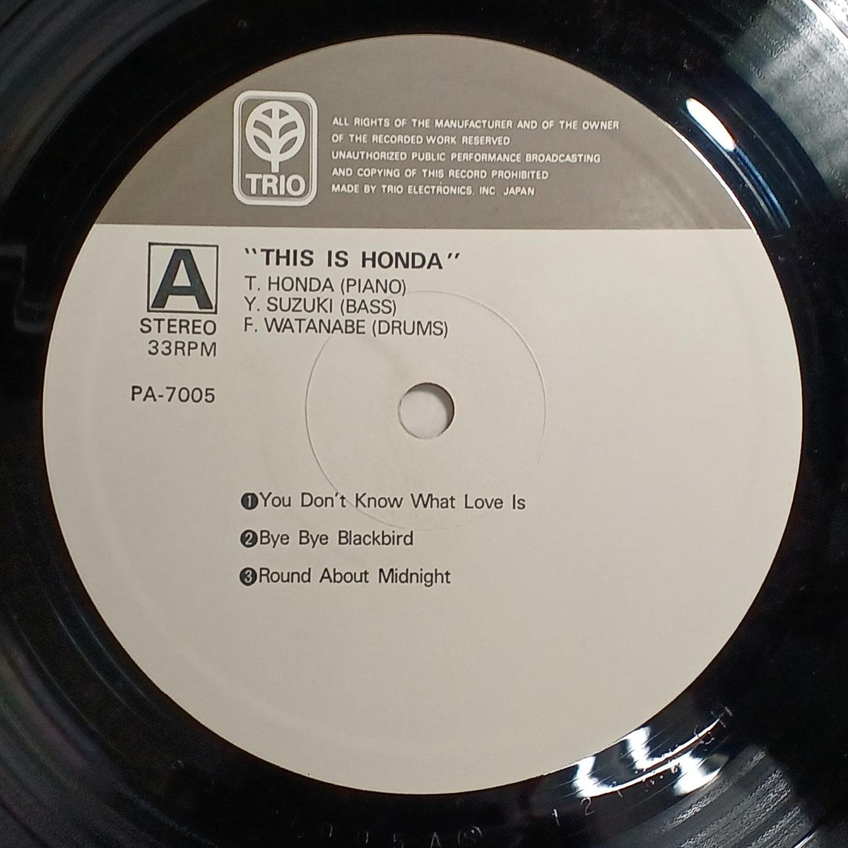 TRIO LP Record THIS IS HONDA / Takehiro Honda