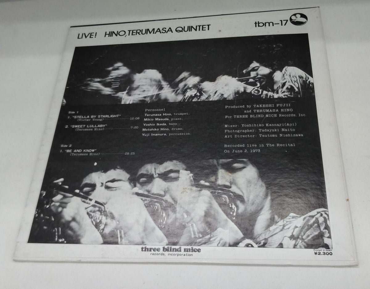 PRINTED IN JAPAN LP TBM-17 LIVE HINO,TERUMASA