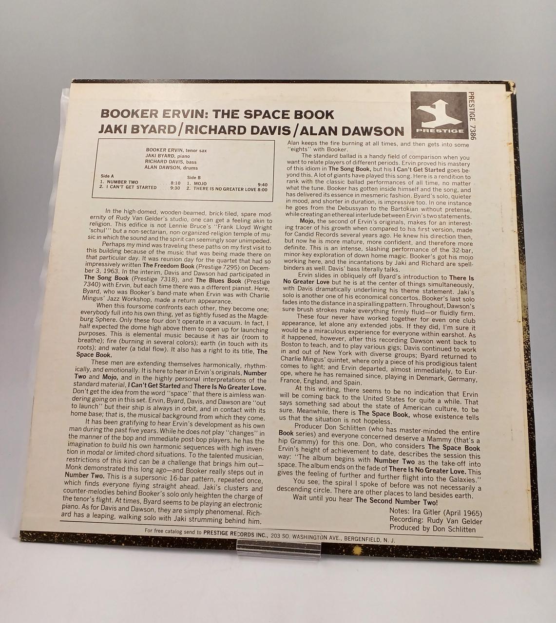 PRESTIGE Booker Ervin The Space Book PRT-7386