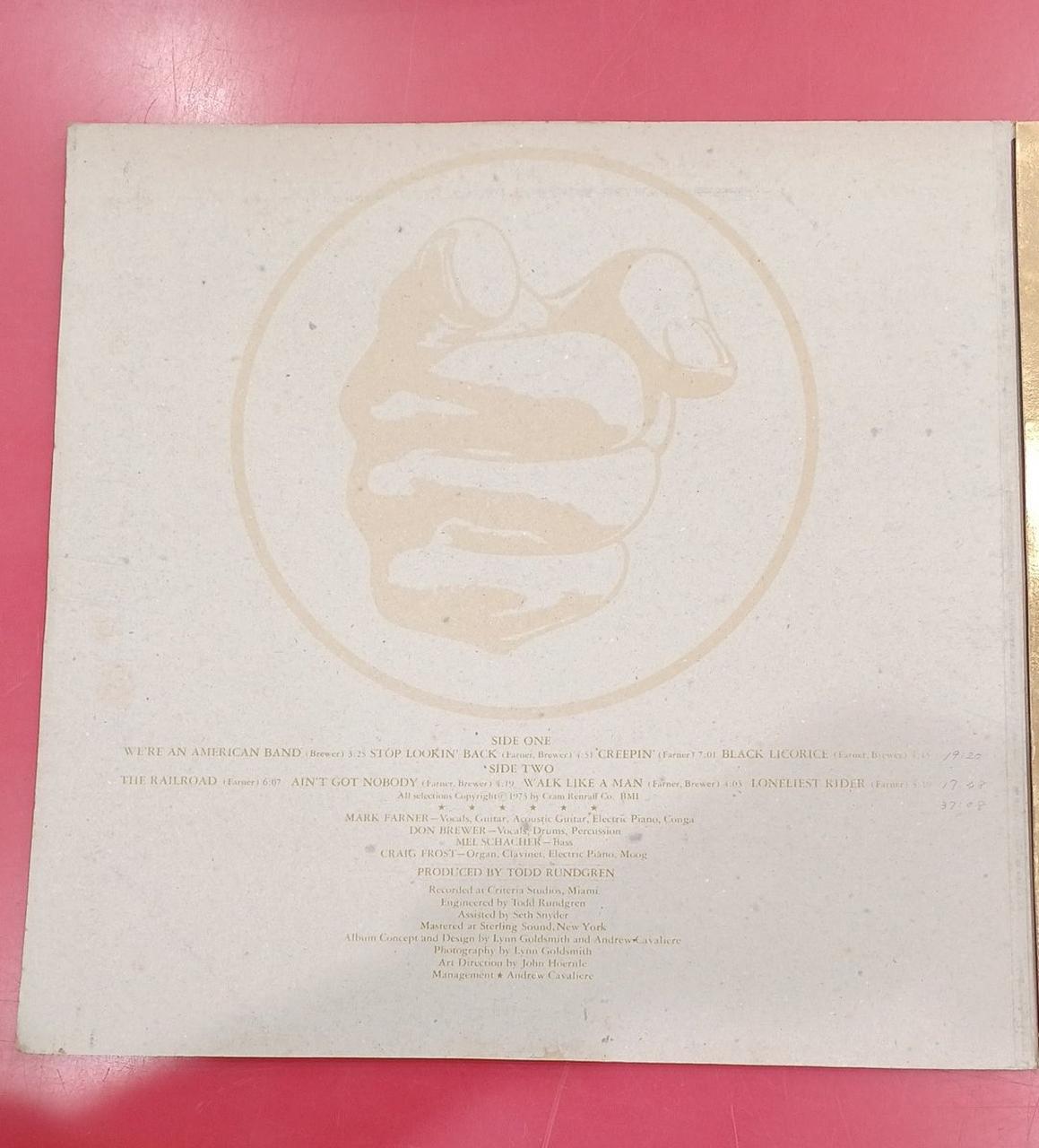 Toshiba Musical Industries LP Record American Band / Grand Funk Railroad