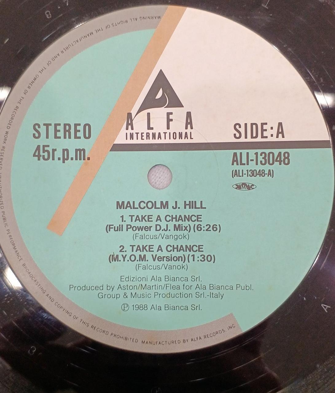 Alfa Records LP Record Malcolm J. Hill / Take a Chance