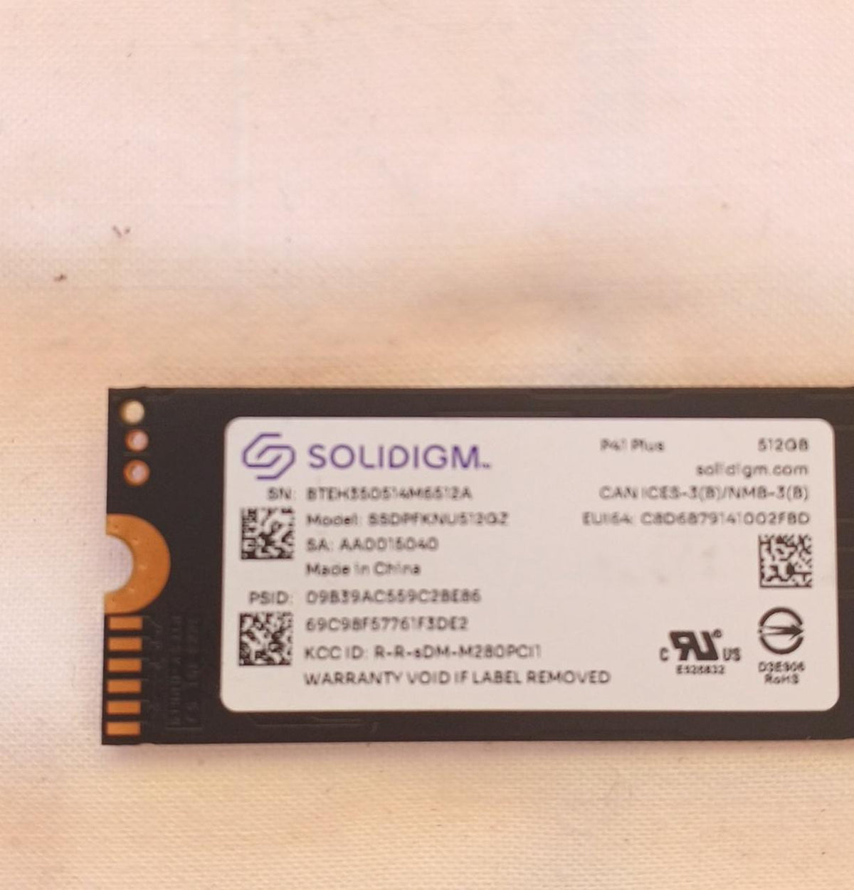 SOLIDIGM SSD M.2 512GB SSDPFKNU512GZ