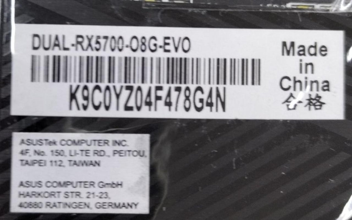 ASUS ATI PCI-Express DUAL-RX5700-O8G-EVO
