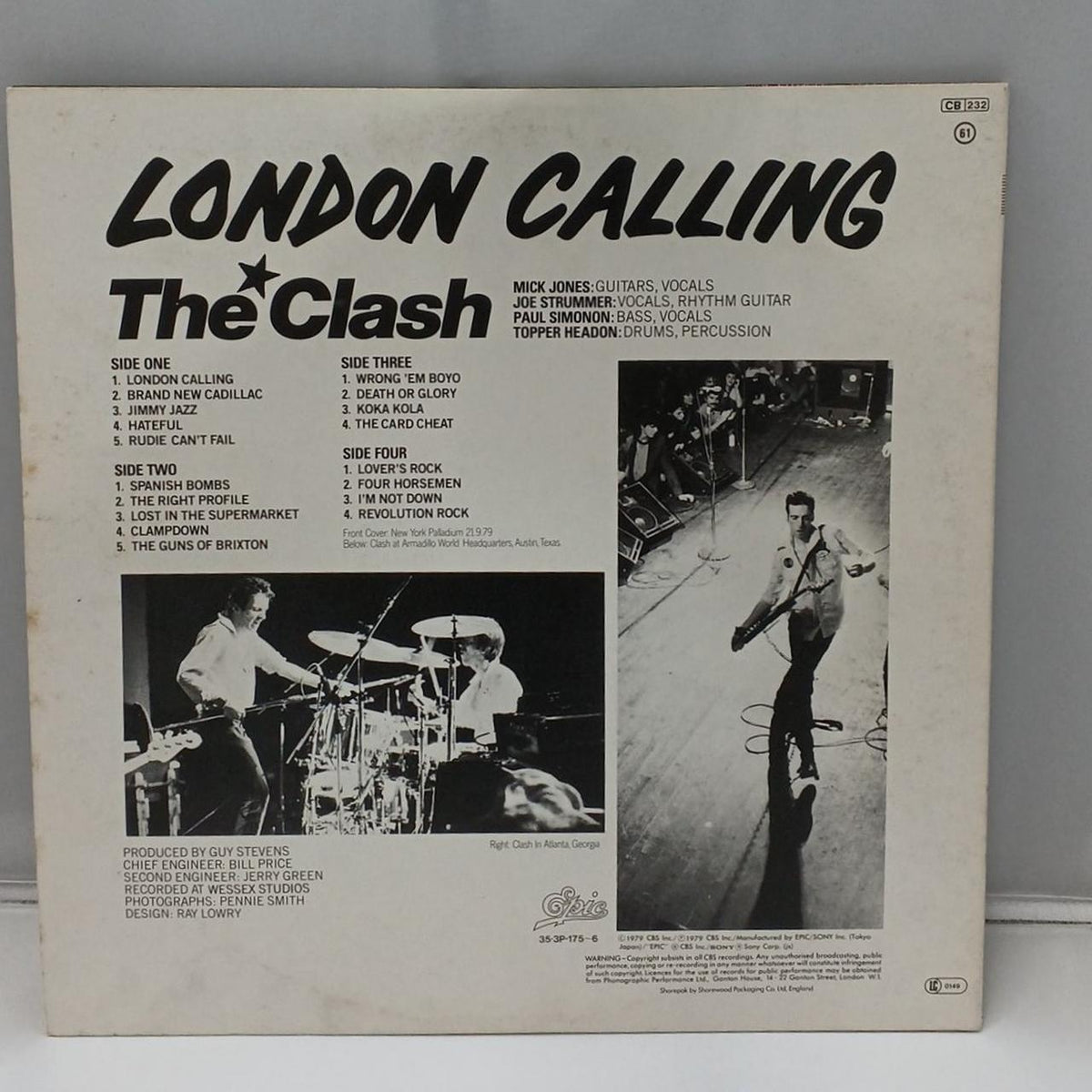 EPIC & Sony LP Record THE CLASH / LONDON CALLING