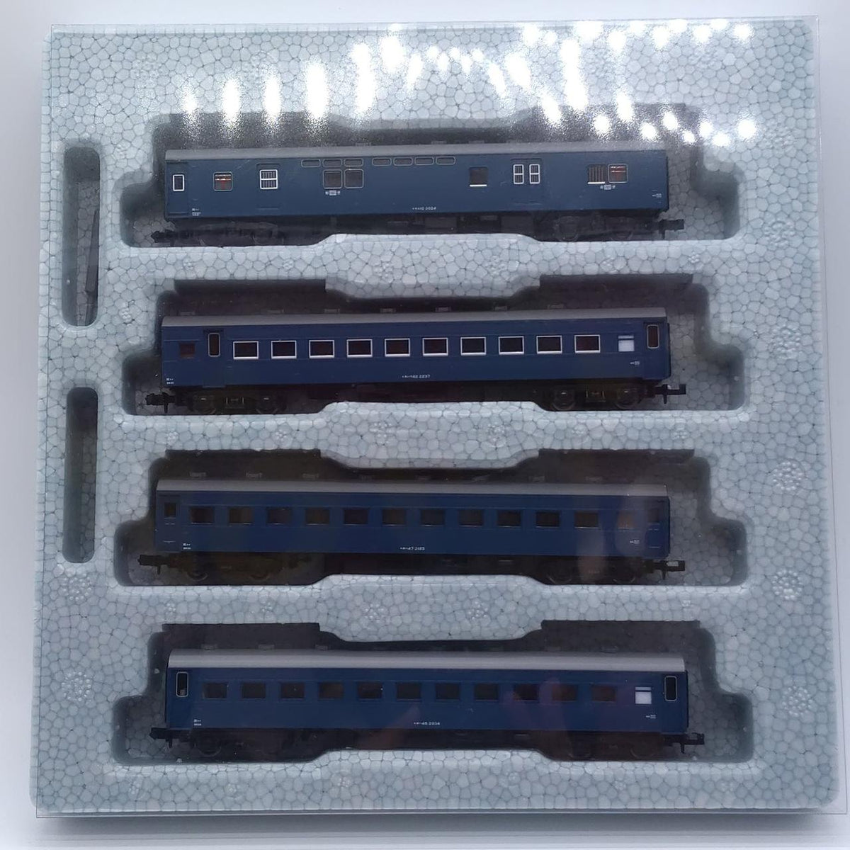 KATO N Gauge Old Model Passenger Cars 4-Car Set (Blue) - Banzai Thrifting | BanzaiHobby