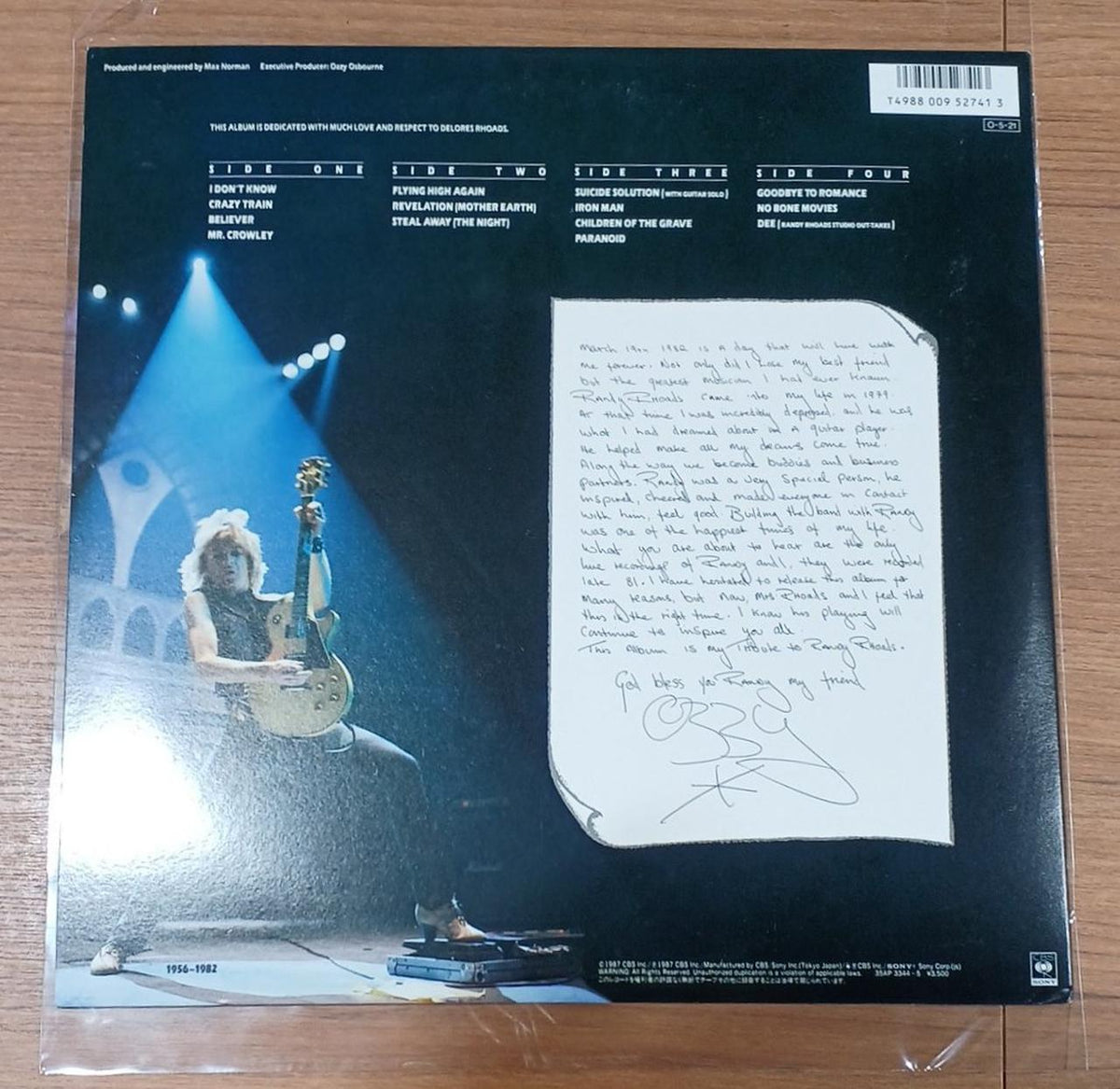 OZZY OSBOURNE LP RANDY RHOADS TRIBUTE