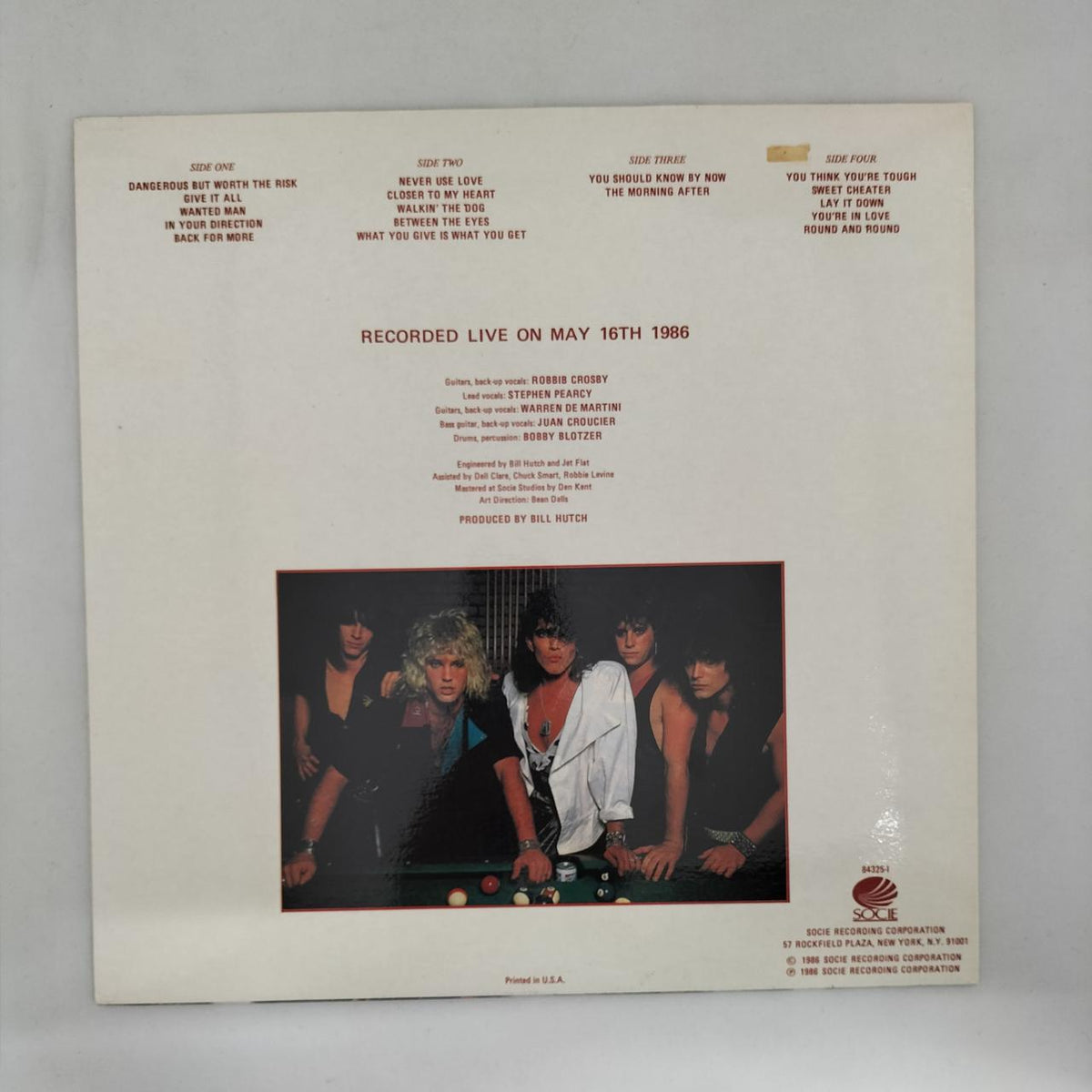 SOCIE RECORDING LP Record RATT