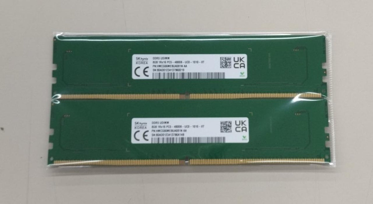 SK HYNIX DDR5 Memory 8GB x2 PC5-4800B-SC0-1010-XT