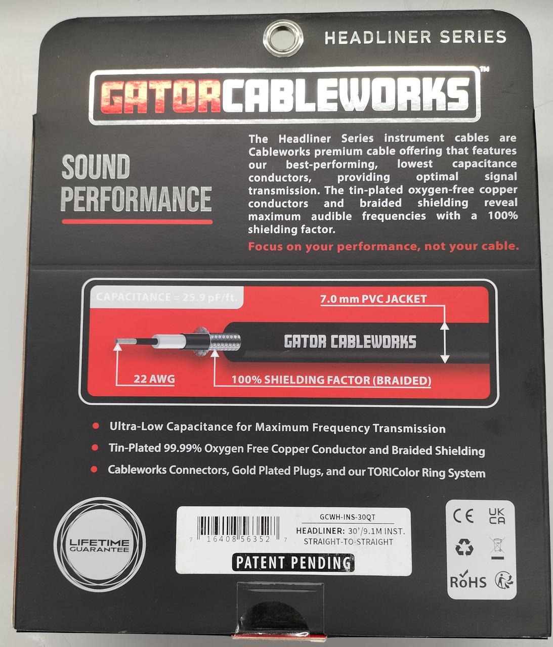 GATOR CABLEWORKS Instrument Shielded Cable GCWH-INS-30QT - Banzai Thrifting | BanzaiHobby