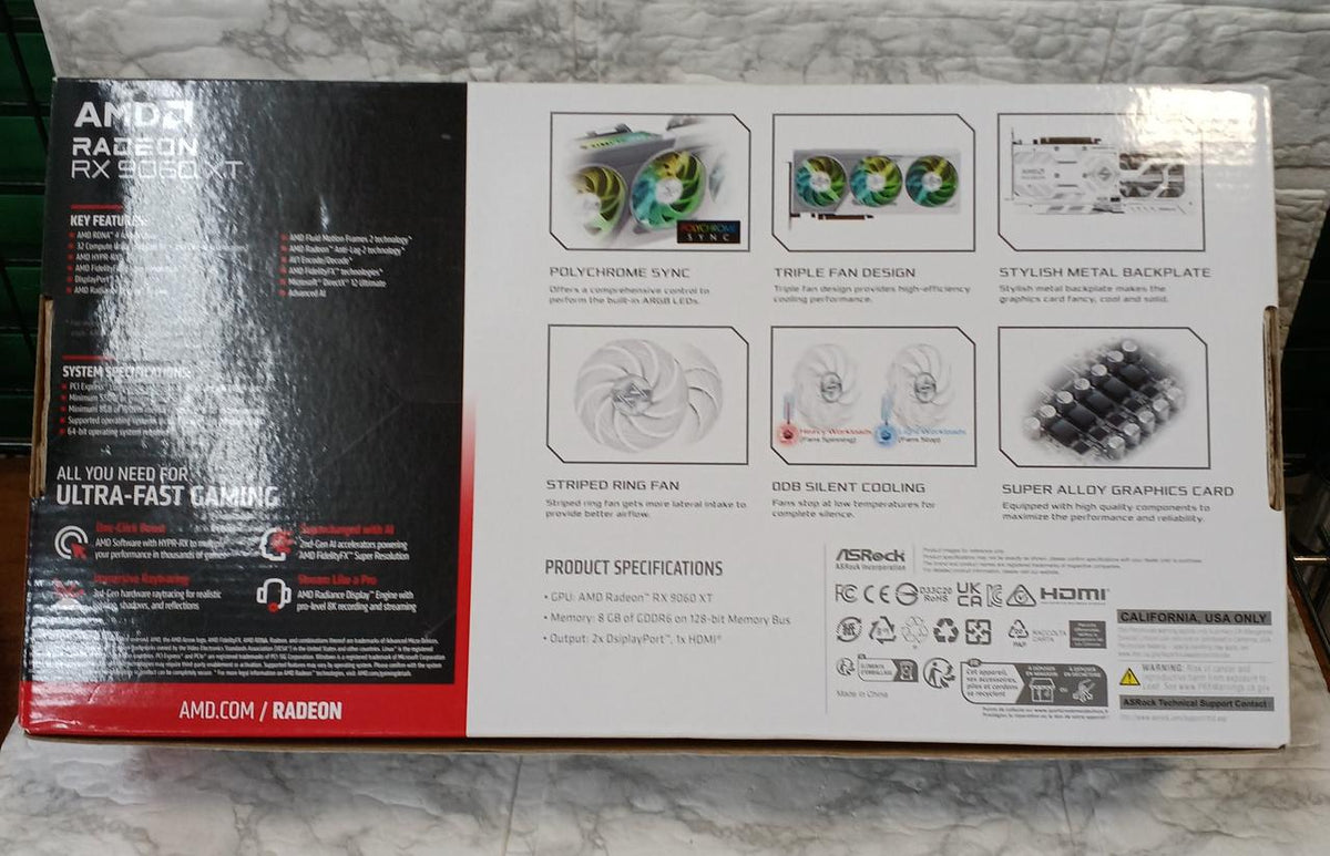 ASROCK Graphics Card RX9060XT SL 8G0/AX