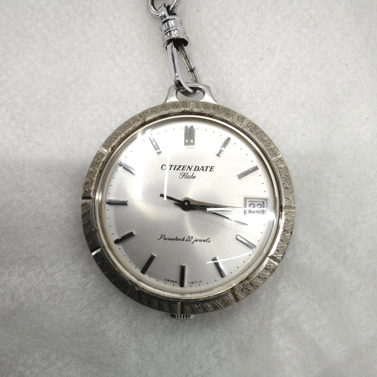 CITIZEN Manual Winding Pocket Watch DATE FLAKE - Banzai Thrifting | BanzaiHobby