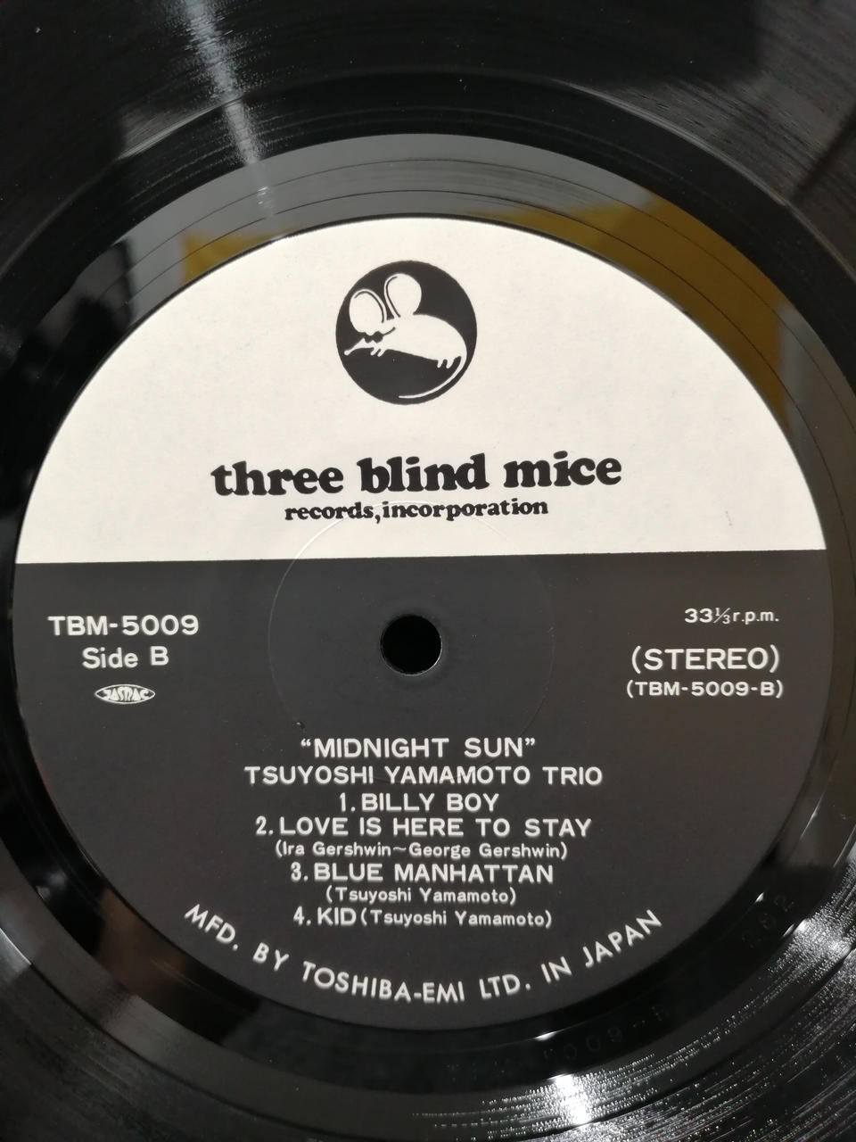 THREE BLIND MICE Tsuyoshi Yamamoto Trio 'Midnight Sun' TBM-5009