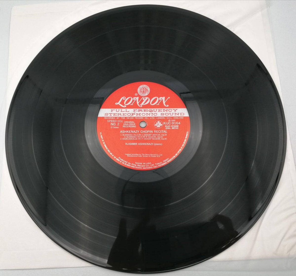 King Records LP Ashkenazi Chopin Recital KIJC-9164-STEREO