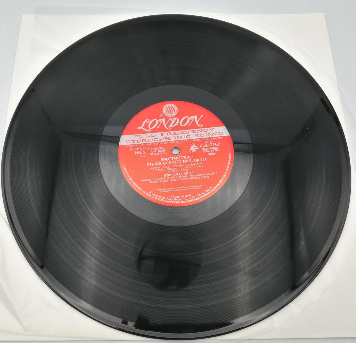 King Records LP Borodin String Quartet Vol. 2 KIJC 9162
