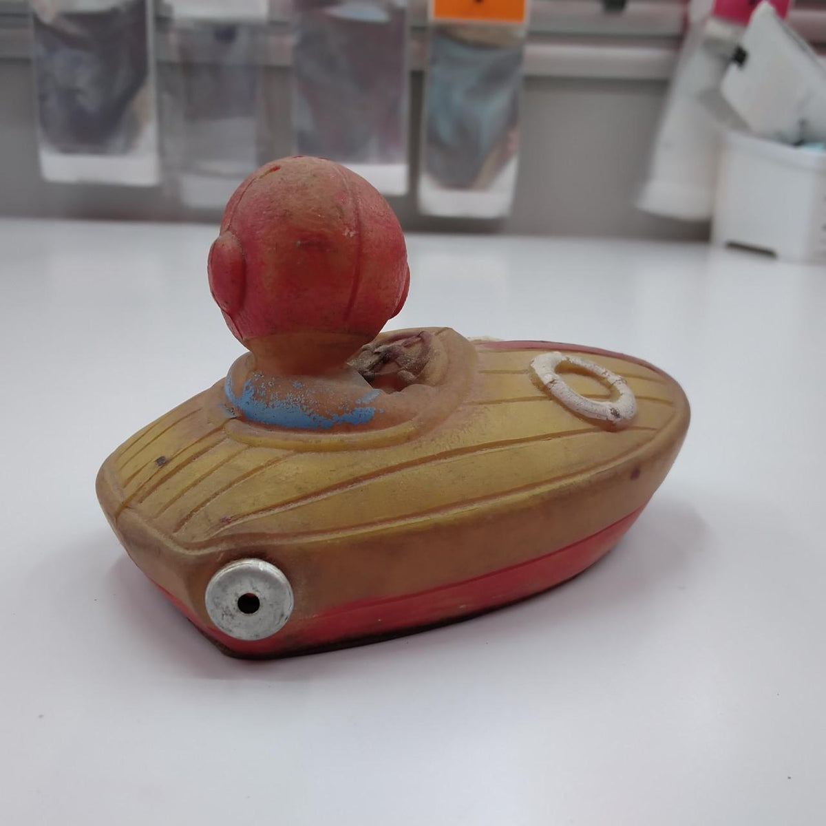 unclear Vintage soft vinyl boat toy