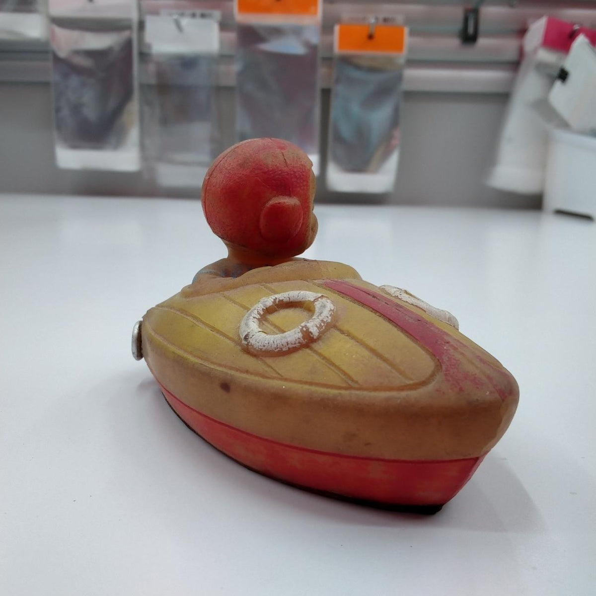 unclear Vintage soft vinyl boat toy