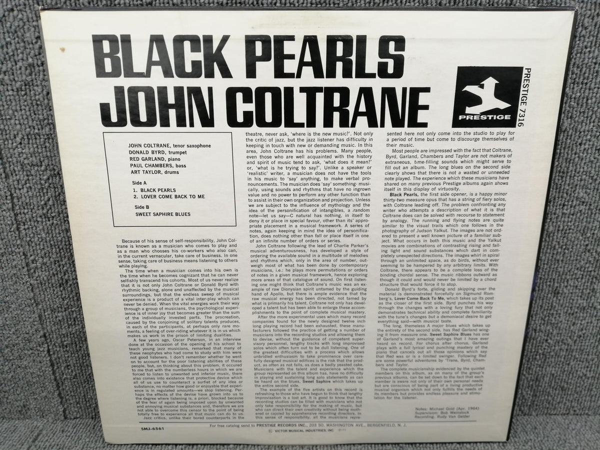 PRESTIGE JOHN COLTRANE/BLACK PEARLS SMJ-6561