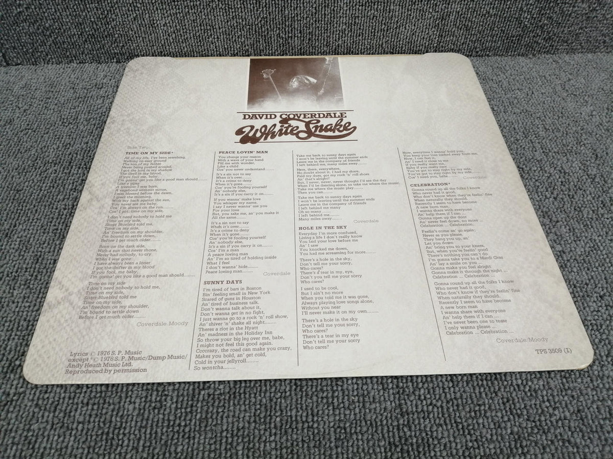 PURPLE RECORDS DAVID COVERDALE/WHITESNAKE TPS 3509