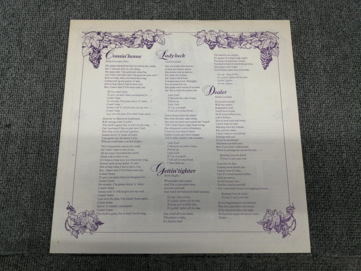 WARNER BROS RECORDS DEEP PURPLE/COME TASTE THE AND P-6511W