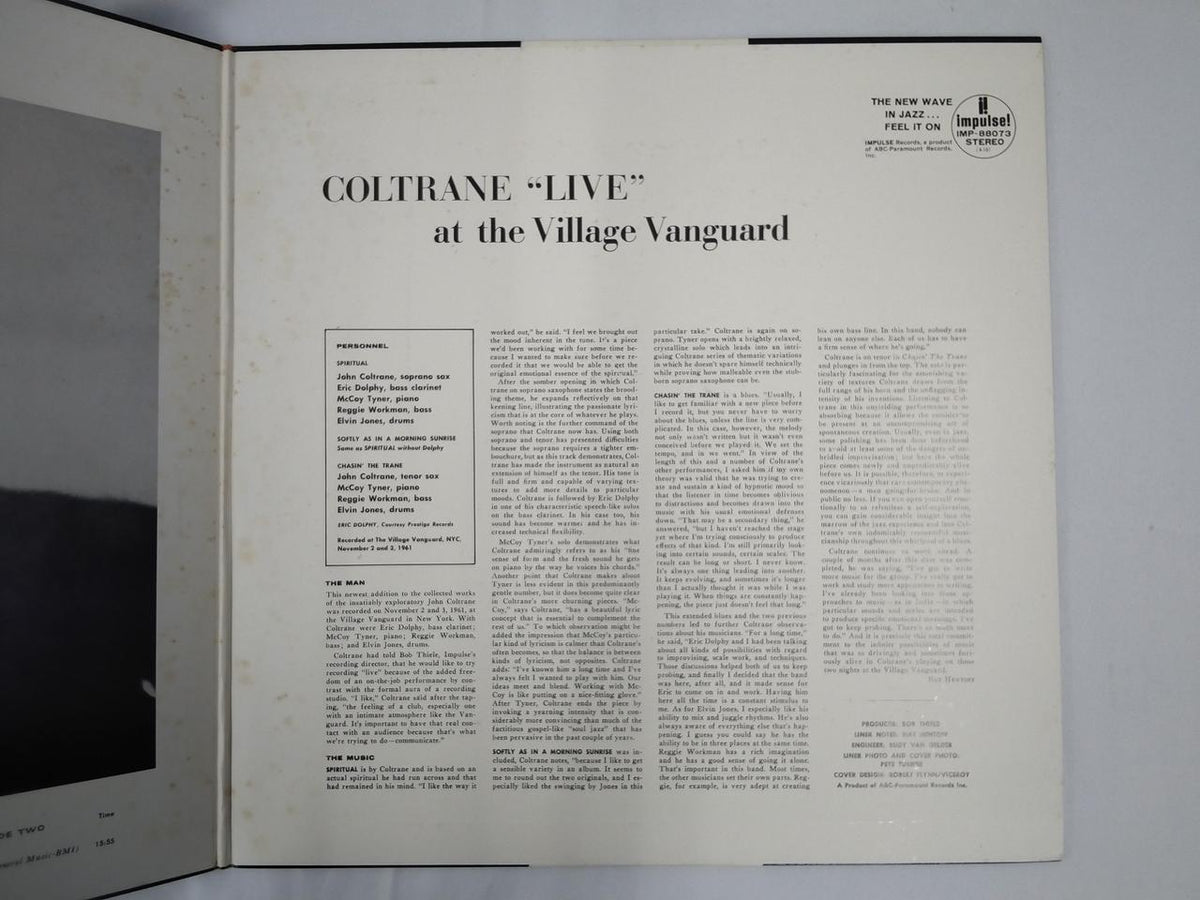 IMPULSE! RECORDS 【VG】 COLTRANE/"LIVE"AT THE VILL IMP-88073