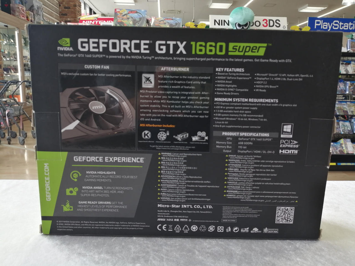MSI Graphics Board: GTX 1660 SUPER AERO ITX OC