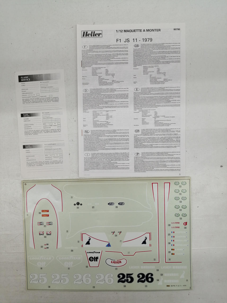 HELLER Scale Model 1/12 F-1 JS 11-1979-