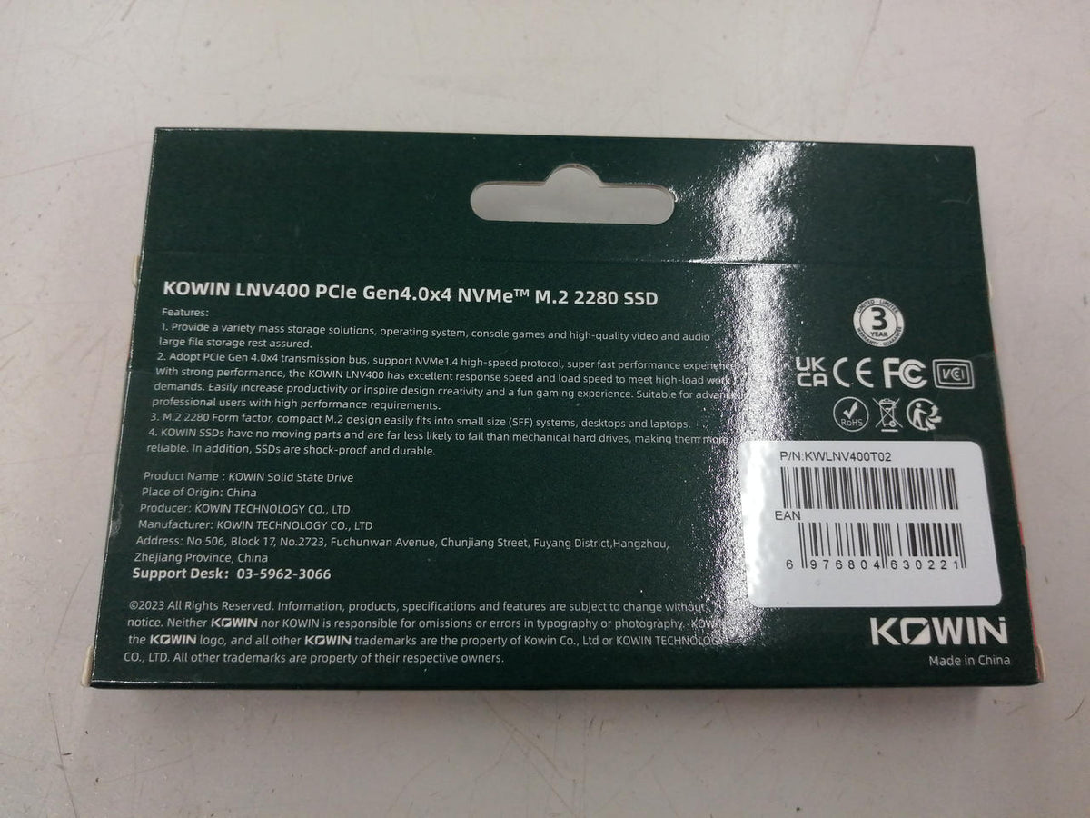 KOWIN Unopened! 2TB! SSD! LNV400 - Banzai Thrifting | BanzaiHobby
