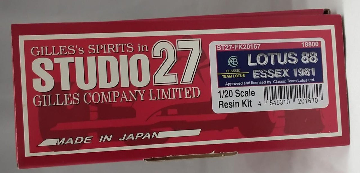 STUDIO27 Lotus 88 ESSEX 1981 Resin Kit 1/20 LOTUS 88 ESSEX 1981