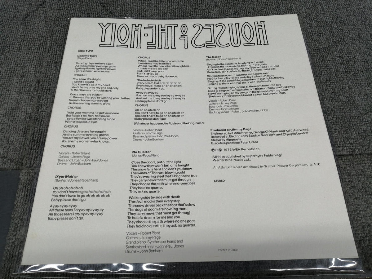 ATLANTIC LED ZEPPELIN/HOUSES OF THE HOL P-10107A