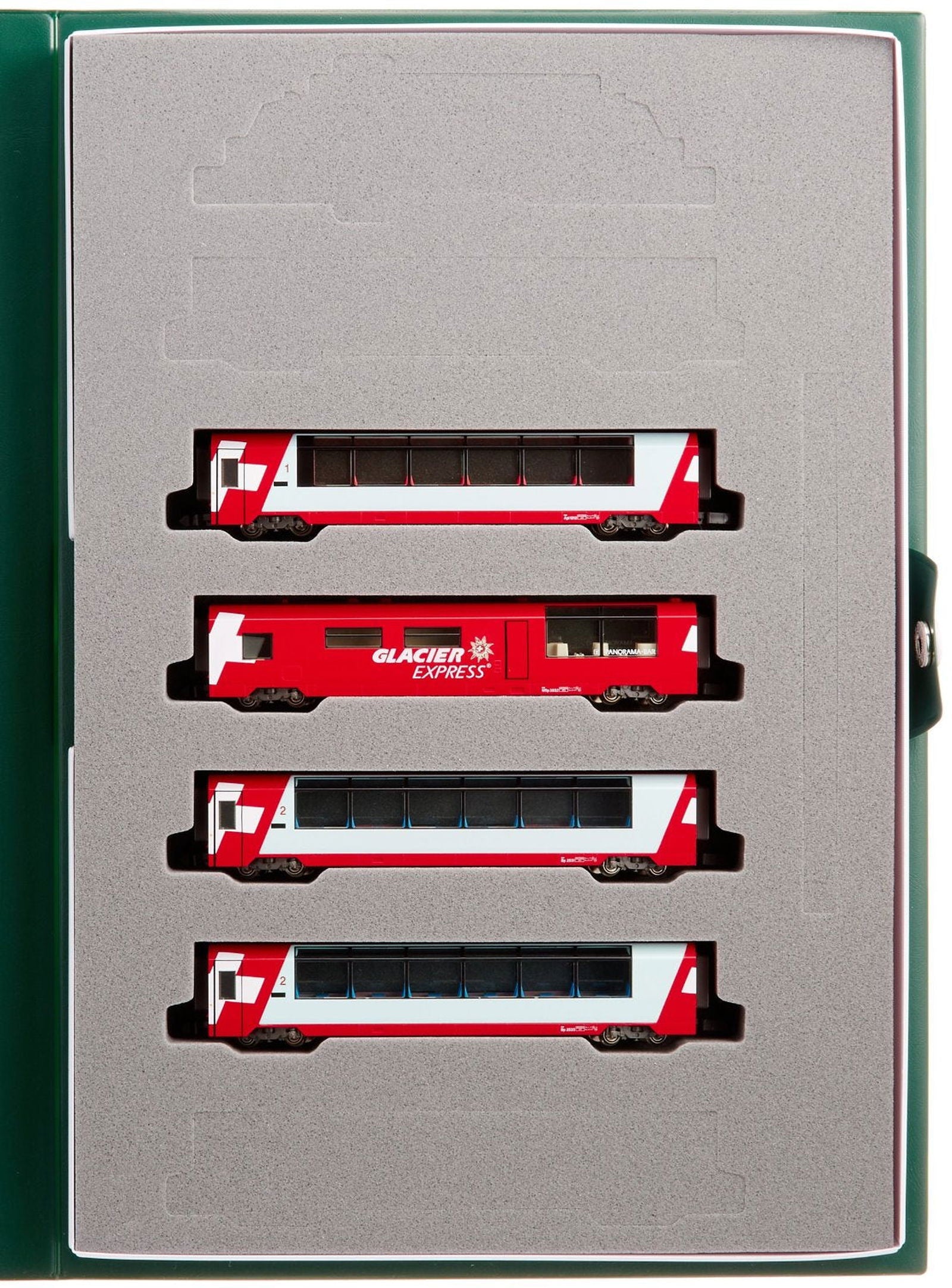 KATO 10-1146 Glacier Express Add-On 4-Car Set - BanzaiHobby