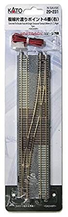 KATO 20-231 Unitrack Concrete Tie Double Track #4 Single Crossover Tu - BanzaiHobby