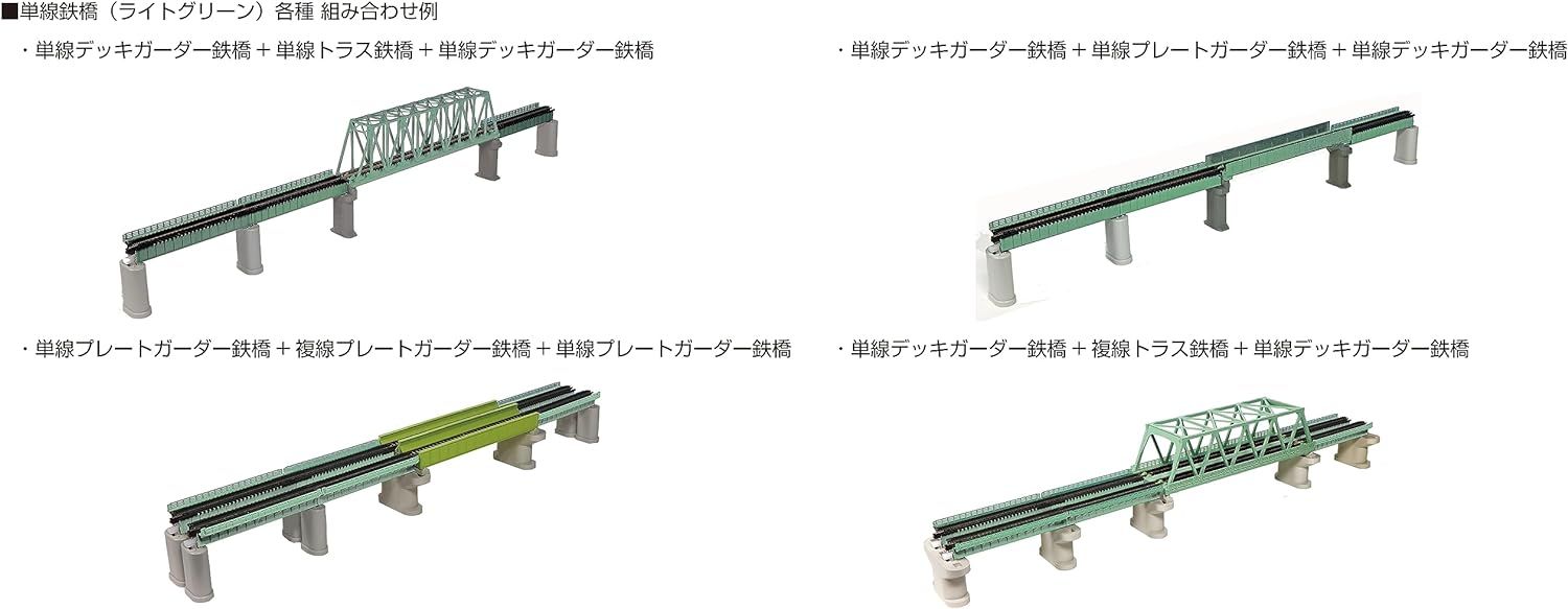 KATO 20-459 N Gauge Single Track Deck Girder Bridge Light Green - BanzaiHobby
