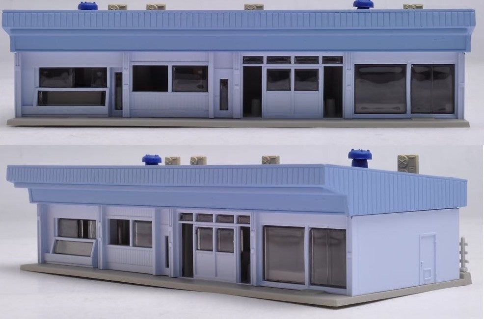 KATO 23-408B DioTown Small Strip Mall, Blue - BanzaiHobby