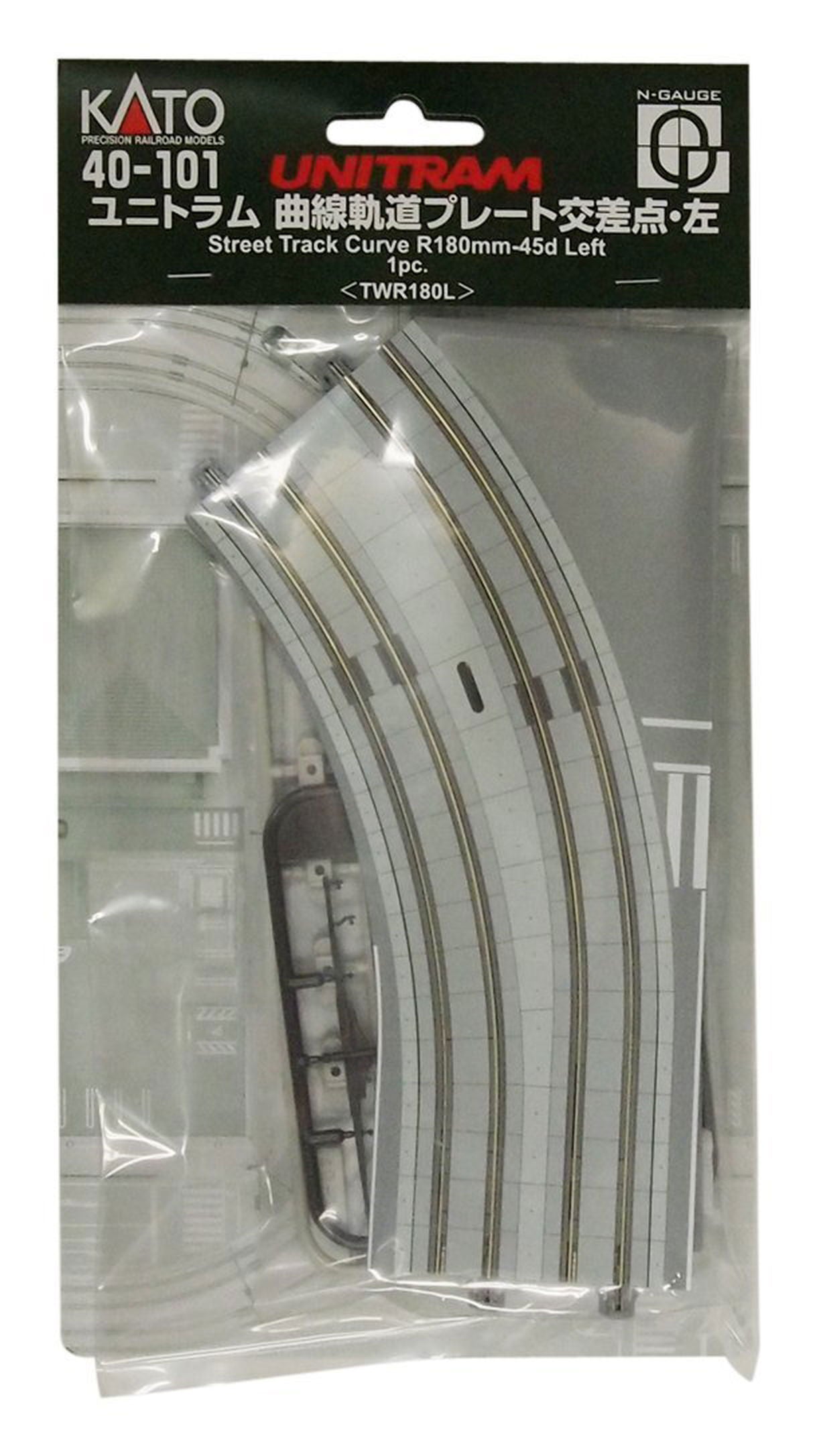 KATO 40-101 Unitram Street Track Curve Plate R180mm-45degrees Left - BanzaiHobby
