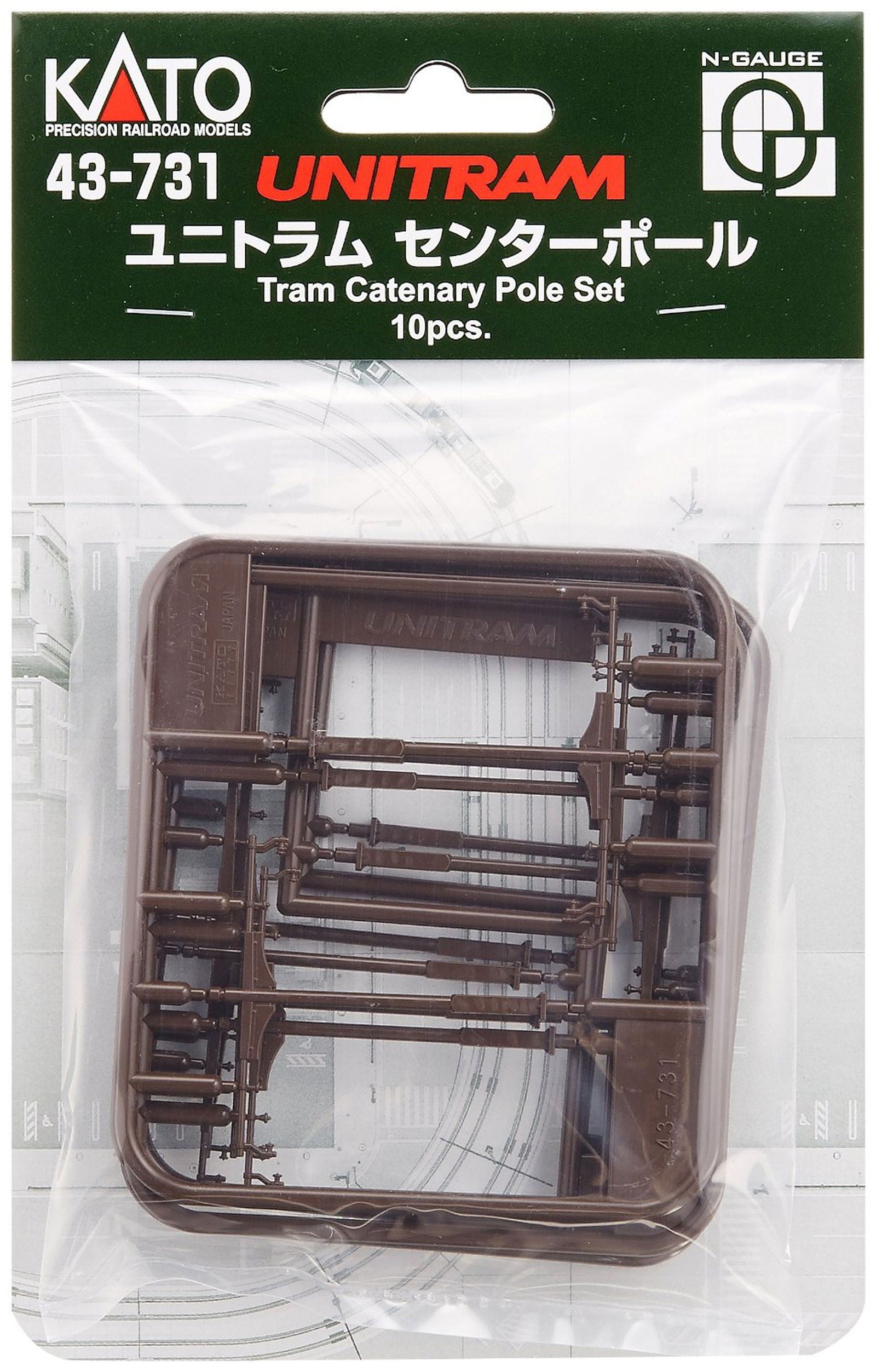 KATO 43-731 Unitram Tram Catenary Pole Set 10pcs - BanzaiHobby
