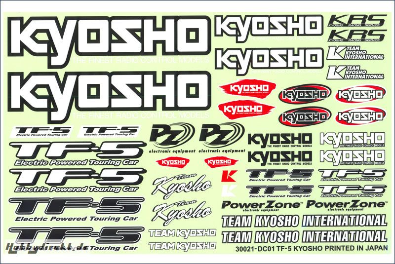 Kyosho TFD-01 Dekorbogen TF-5 Kyosho - BanzaiHobby