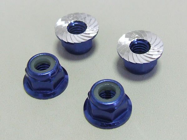 Kawada RN42B Aluminum Lock Nut M4 Blue 4pcs - BanzaiHobby