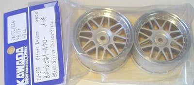 Kawada TU-37P Kawada 8 Mesh Narrow Chrome Plate Wheel, 2pc - BanzaiHobby