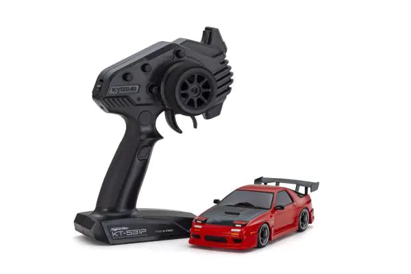 Kyosho 32646R MINI-Z AWD MAZDA SAVANNA RX-7 FC3S with Aero Kit and CFRP hood Red - BanzaiHobby