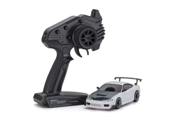 Kyosho 32647W MINI-Z AWD NISSAN SILVIA S15 equipped with GT Wing White - BanzaiHobby