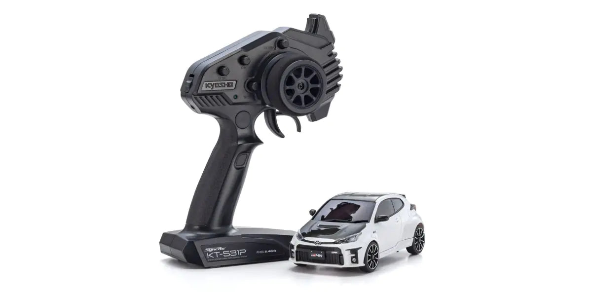 Kyosho 32648PW MINI-Z AWD Toyota GRMN YARIS Rally PACKAGE Platinum White Pearl Mica - BanzaiHobby