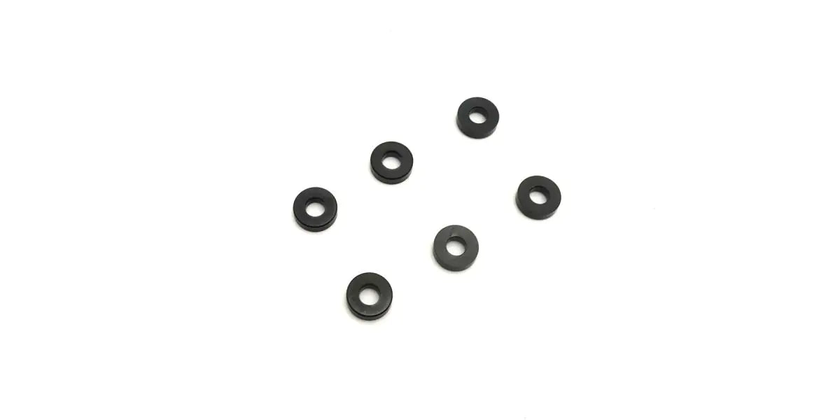 Kyosho 97059-02BK Aluminum Collar (3x7x2mm/Black/6pcs) - BanzaiHobby