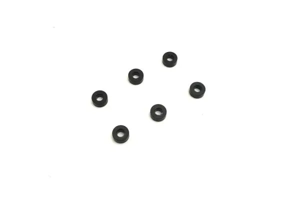 Kyosho 97059-03BK Aluminum Collar (3x7x3mm/Black/6Pcs) - BanzaiHobby