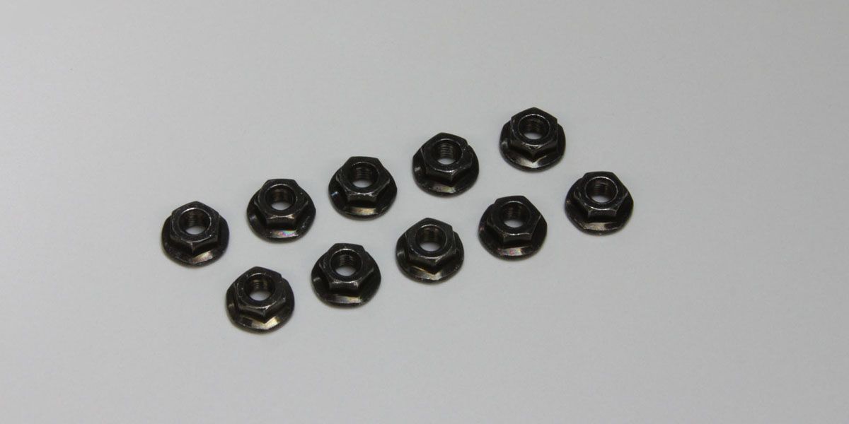 Kyosho 1-N3037F Nut(M3x3.7) Flanged (10pcs) - BanzaiHobby