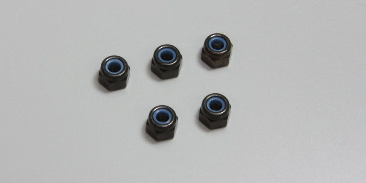 Kyosho 1-N3043N Nut(M3x4.3) Nylon (5pcs) - BanzaiHobby